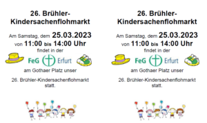 26. Brühler Kindersachenflohmarkt @ Freie evangelische Gemeinde Erfurt